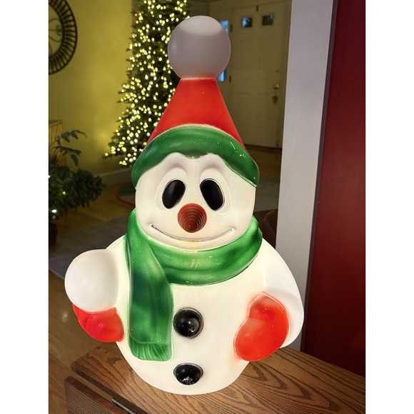 Vintage General Foam 22" Snowman Blow Mold Carrot Nose Snowball Christmas - Picture 2 of 7